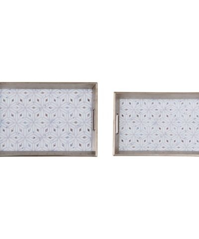 Zuo Cundri Set of 2 Trays Antique Silver