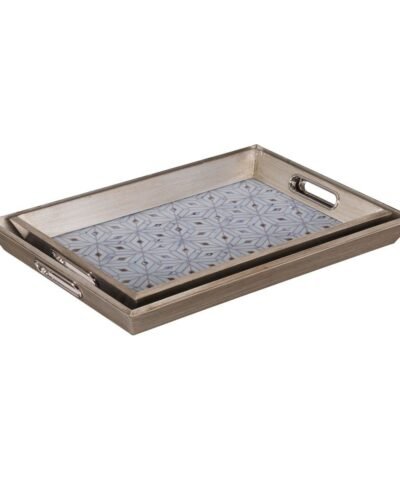 Zuo Cundri Set of 2 Trays Antique Silver