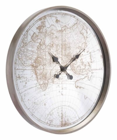 Zuo Hora Mundial Clock Antique Silver