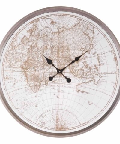 Zuo Hora Mundial Clock Antique Silver
