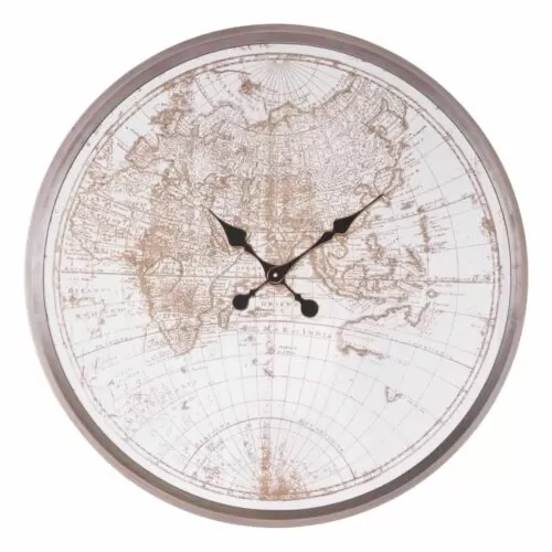 Zuo Hora Mundial Clock Antique Silver