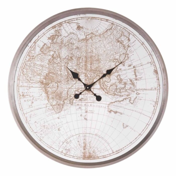 Zuo Hora Mundial Clock Antique Silver