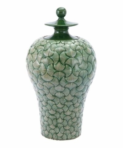 Ventra Large Temple Jar Green