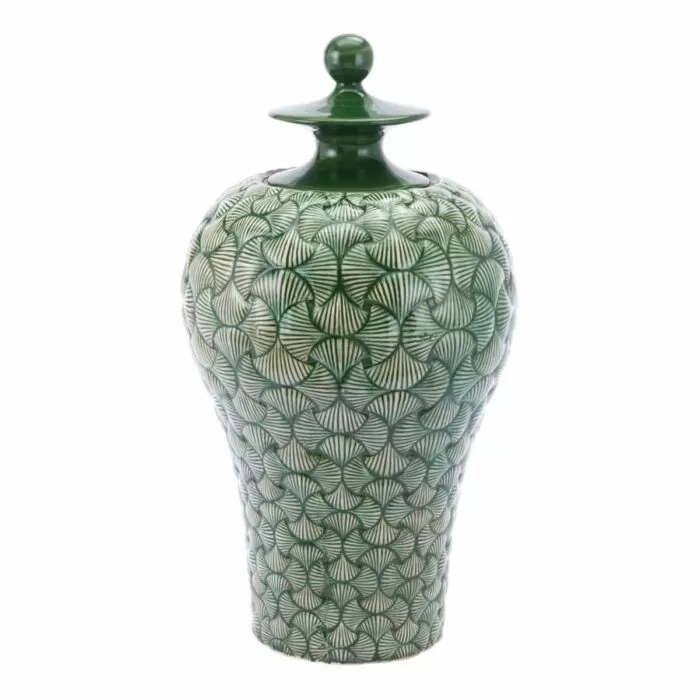 Ventra Large Temple Jar Green