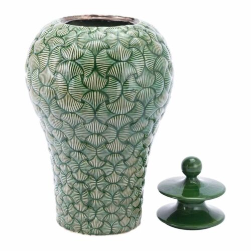 Ventra Large Temple Jar Green