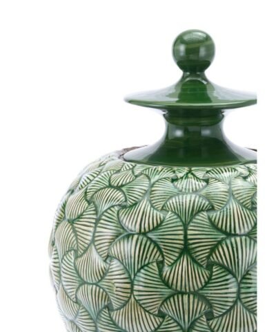 Ventra Large Temple Jar Green