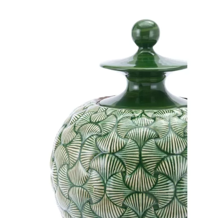 Ventra Large Temple Jar Green