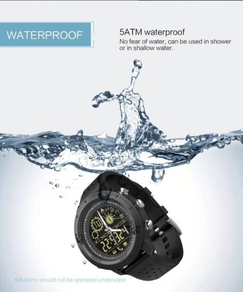 NX02 Smart Watch Luminous Dial Waterproof 5 ATM, Pedometer For IOS Android Phone