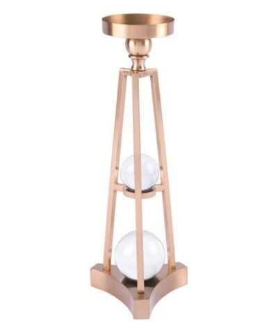 Zuo Candle Holder With Orbs Small Antique Brass