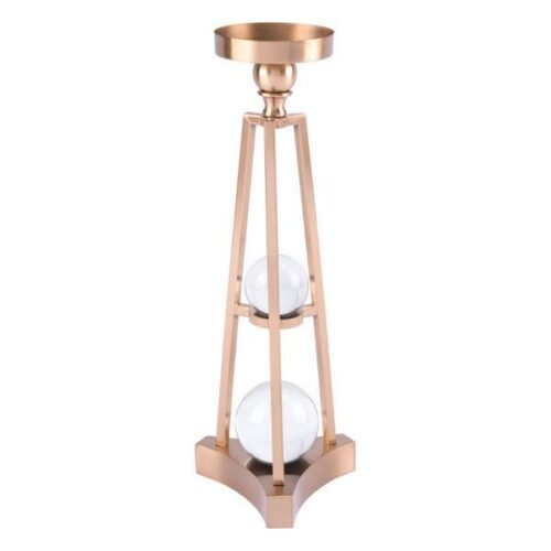 Zuo Candle Holder With Orbs Small Antique Brass