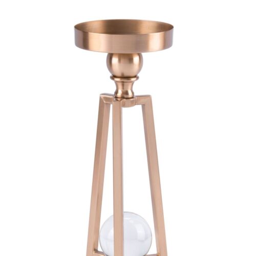 Zuo Candle Holder With Orbs Small Antique Brass