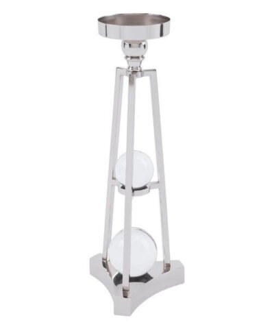 Zuo Candle Holder With Orbs Small Nickel