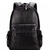 Men's Preppy Style Leather School Backpack