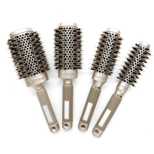 Icoco Nylon & Bristle Aluminium Hair Comb Round Ceramic Brush