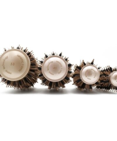 Icoco Nylon & Bristle Aluminium Hair Comb Round Ceramic Brush