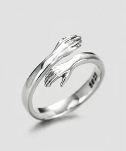 Stroll Girl Sterling Silver Love Hug Adjustable Ring