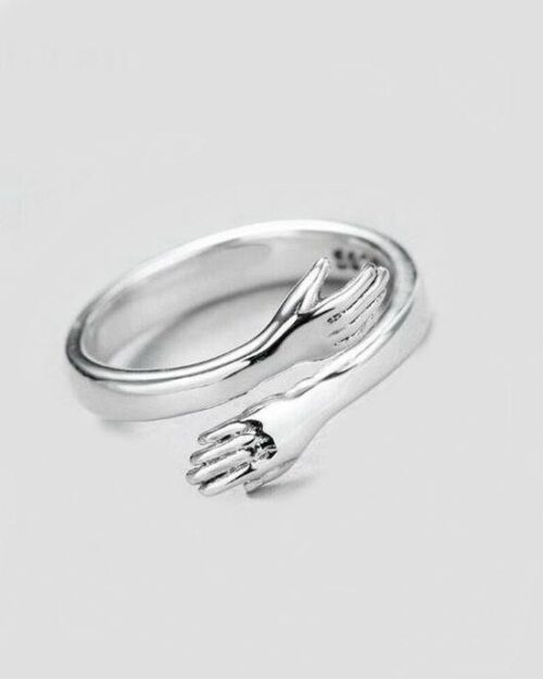 Stroll Girl Sterling Silver Love Hug Adjustable Ring