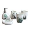 Nordic Green Plant Ceramic Bathroom Accessories Set