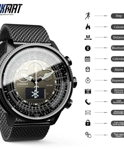 Lokmat Men's Bluetooth Sport Waterproof Pedometers Smartwatch for Ios Android Phone