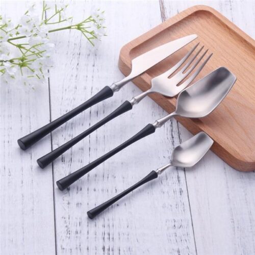 Modern Two Color Stainless Steel 4-Piece Serving Set