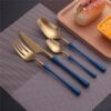 Modern Two Color Stainless Steel 4-Piece Serving Set
