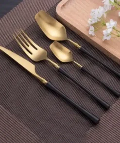 Modern Two Color Stainless Steel 4-Piece Serving Set