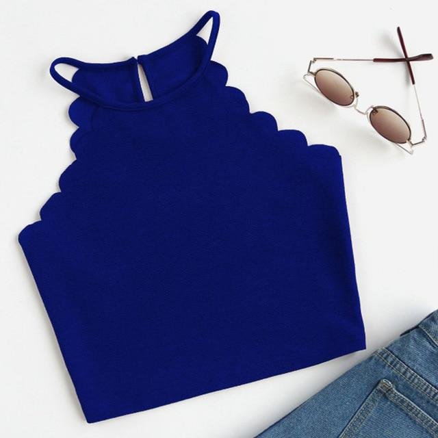 Women's Summer Fitness Skinny Tight Bustier Crop Top Tee