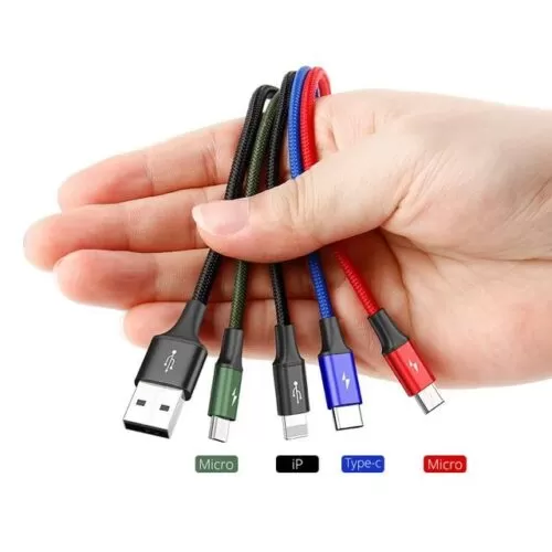 USB Cable for iPhone Xs Max XR X 4 in 1