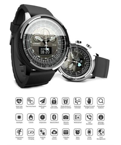 Lokmat Men's Bluetooth Sport Waterproof Pedometers Smartwatch for Ios Android Phone