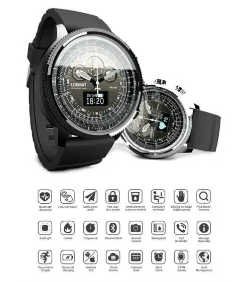 Lokmat Men's Bluetooth Sport Waterproof Pedometers Smartwatch for Ios Android Phone