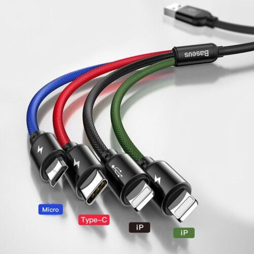 USB Cable for iPhone Xs Max XR X 4 in 1