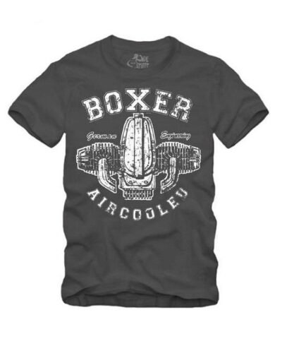 Men's Shirt for Biker with Boxer Aircooled Print in Grey, Black, Red