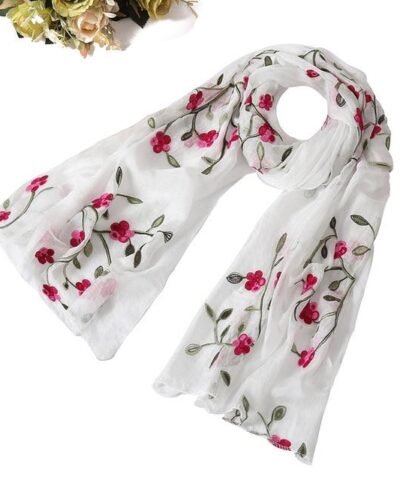 Women's Spring Embroidery Floral Scarf