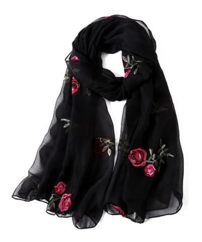 Women's Spring Embroidery Floral Scarf