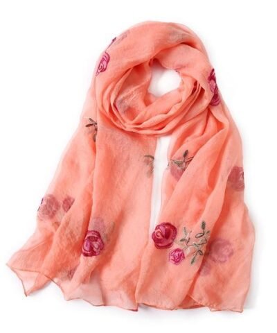 Women's Spring Embroidery Floral Scarf