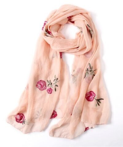 Women's Spring Embroidery Floral Scarf