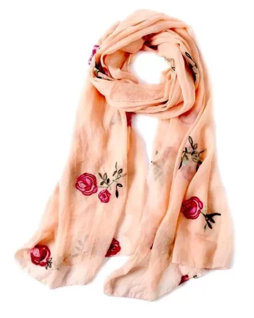 Women's Spring Embroidery Floral Scarf