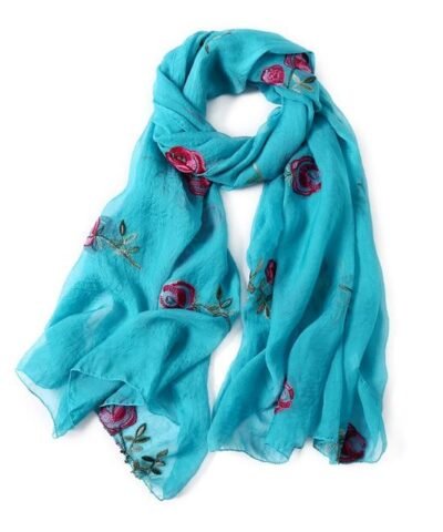 Women's Spring Embroidery Floral Scarf