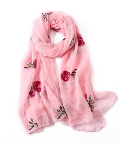 Women's Spring Embroidery Floral Scarf
