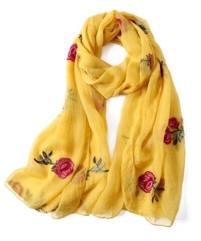 Women's Spring Embroidery Floral Scarf