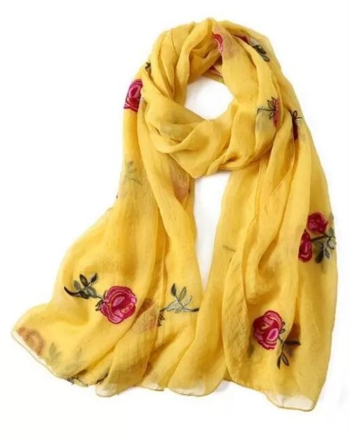 Women's Spring Embroidery Floral Scarf