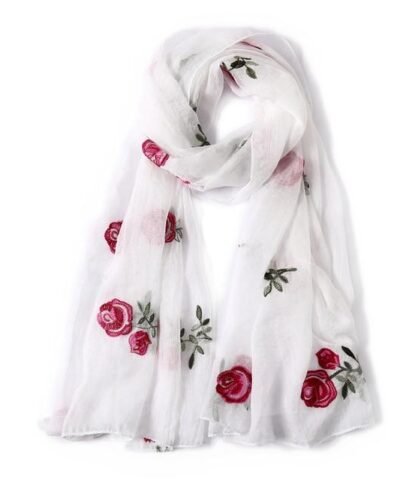 Women's Spring Embroidery Floral Scarf