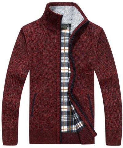 Men's Sweaters Warm Cashmere Wool Zipper Cardigan Sweaters