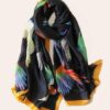 Women's Tropical Bird Print Silk Scarf