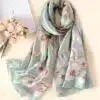 Women's Floral Print Silk Scarf