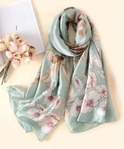 Women's Floral Print Silk Scarf