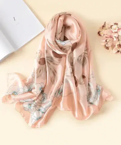 Women's Floral Print Silk Scarf