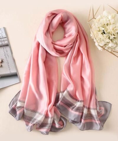 Women's Solid Print Silk Scarf