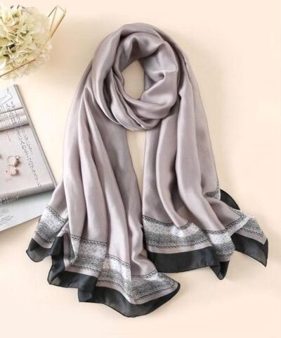 Women's Solid Print Silk Scarf