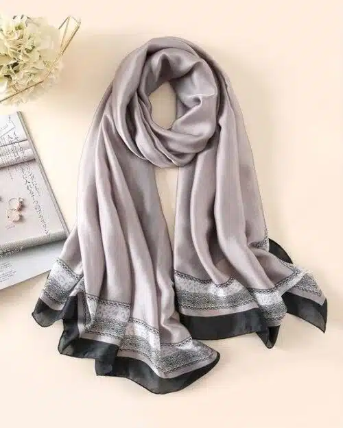 Women's Solid Print Silk Scarf